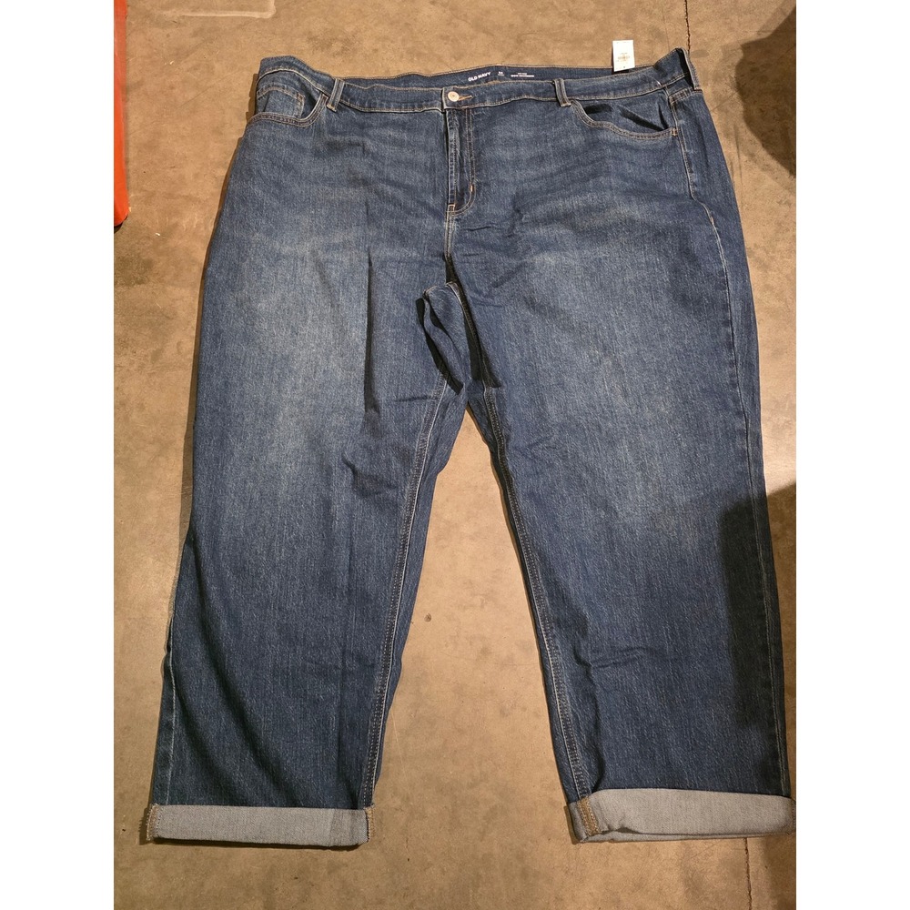 Old Navy Wow Boyfriend Jeans Womens 24 Short Mid Rise Dark Wash 732283-00-1